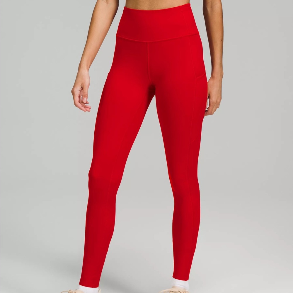 RARE lululemon red fast and free leggings